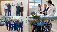 collage of photos featuring nursing students in clinical environments